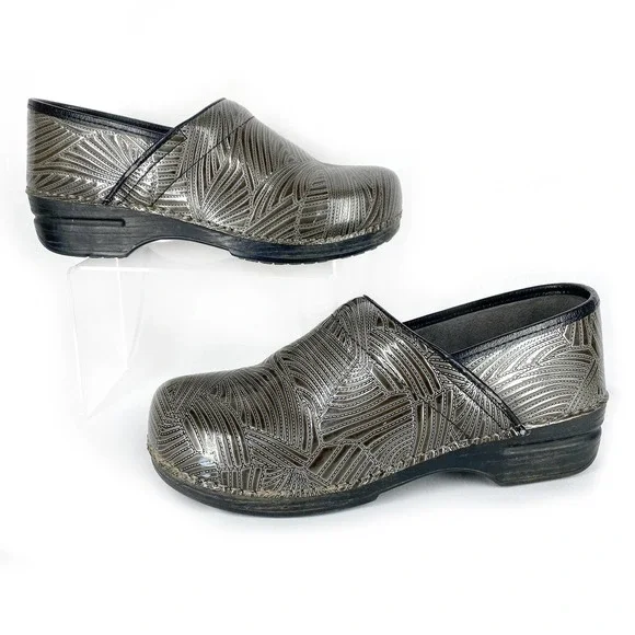 Dansko | Shoes | Dansko Pro Xp Clogs Patterned Gray Leather  display picture 3